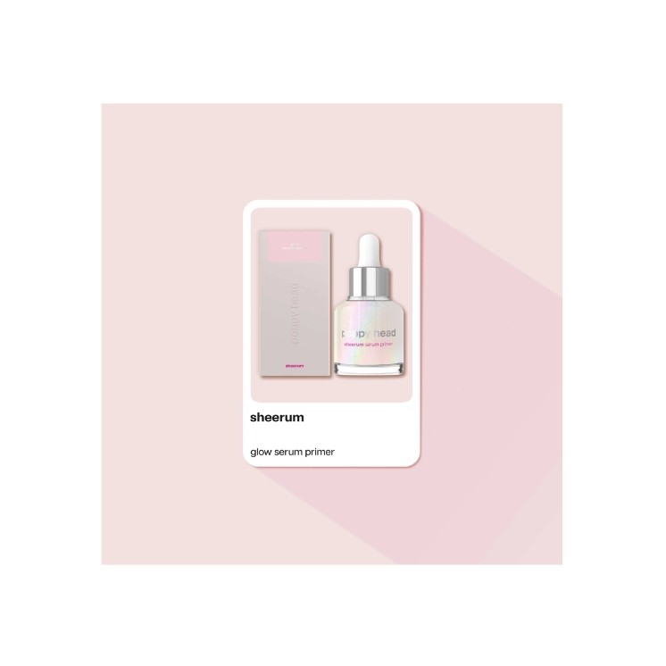 Primer illuminateur Poppy Head Sheerum Glow , base de maquillage 30 ml