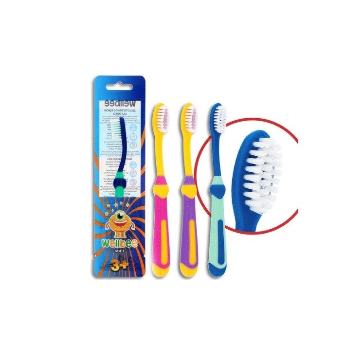 Brosse à dents Soft Elmex Wellbee Kids (3+) Mix de couleurs - 1 pièce