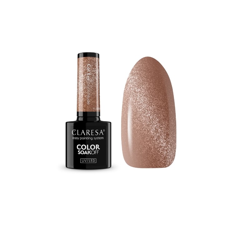 Claresa Nude Glow Cat Eye Hybrid Nagellak / Light Nude / 5 g
