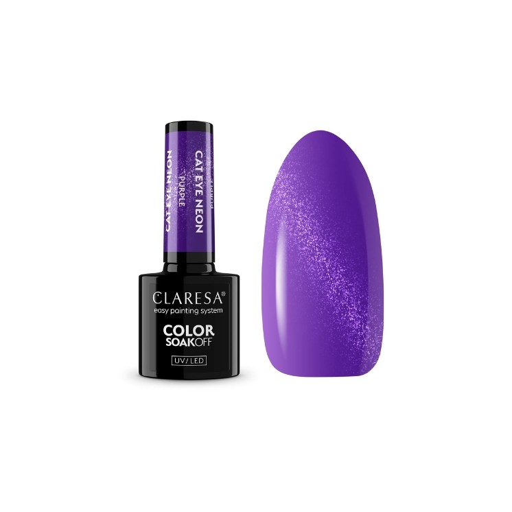 Vernis à ongles hybride néon Cat Eye Claresa Purple 5