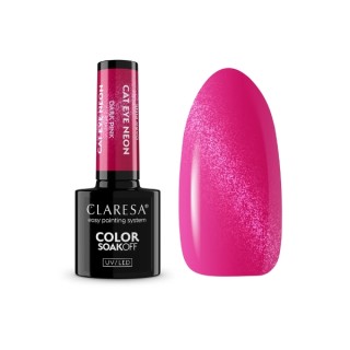 Vernis à ongles hybride néon Cat Eye Claresa Pink Dark 5 g