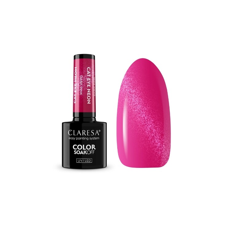Claresa Cat Eye Neon Lakier hybrydowy Dark Pink 5 g