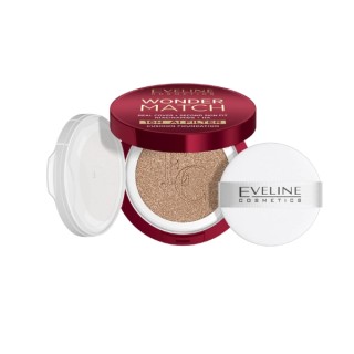 Fond de teint cushion Eveline Wonder Match Covering avec niacinamide /01N/ Ivory 15 g