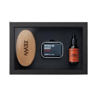 Coffret Prosty Drwal Zew for Men Hommes : Brosse à barbe + Savon à barbe + Huile à barbe à l'huile de chanvre pour une brillance