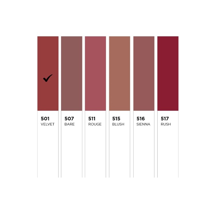 Rouge à lèvres Eveline Celebrity Lips au fini satiné crémeux /501/ Velvet (1 pièce)