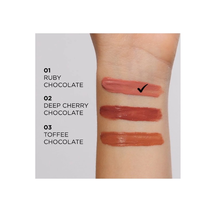Eveline Choco Glamour Vinyl Lipstick Ruby Chocolate /01/ 5 ml