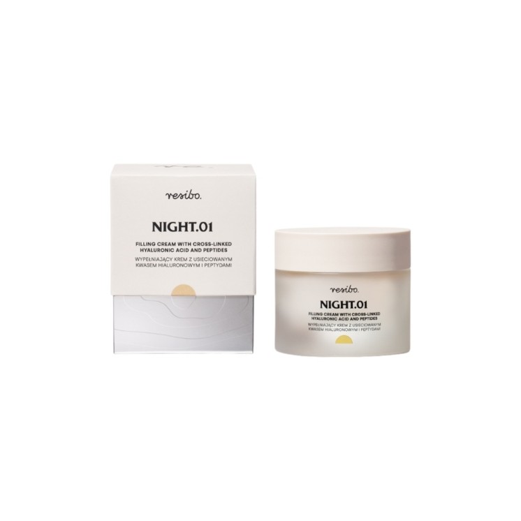Resibo Night.01 Crème de nuit repulpante pour le visage à l'acide hyaluronique 50 ml