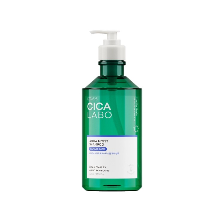 Shampoing Kerasys Cica Labo Aqua Mist pour cheveux abîmés et fragilisés 750 ml