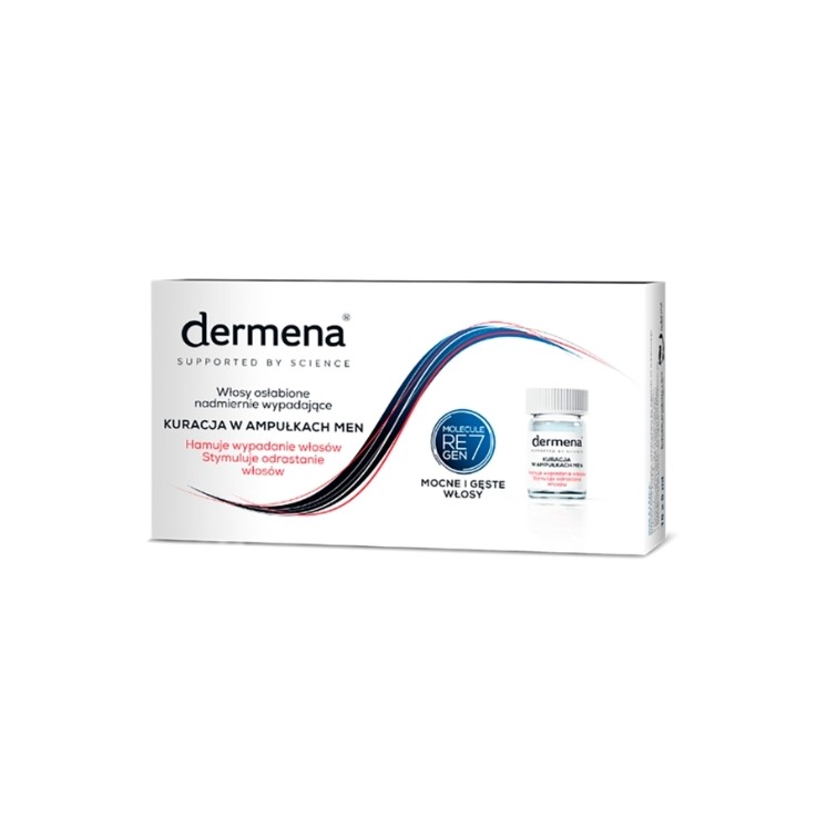 Soin capillaire Dermena Men , traitement anti-chute en ampoules de 15 x 5 ml