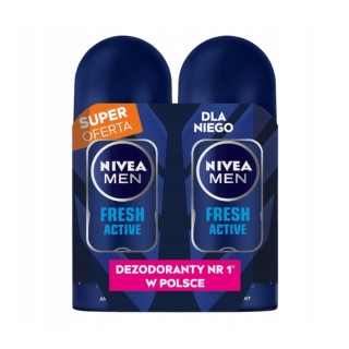 Nivea Men Fresh Active 2-pak Antyperspirant Roll-on dla mężczyzn 2x50 ml