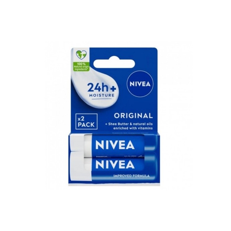 Baume à lèvres protecteur Nivea Original 2 x 4,8 ml