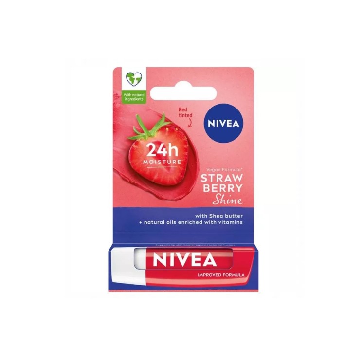 Baume à lèvres protecteur Nivea Shine Strawberry 4,8 ml