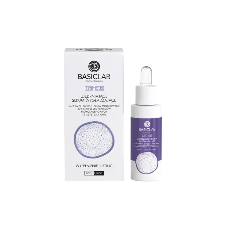 Sérum raffermissant visage BasicLab Esteticus avec 7% de peptides de cuivre pur et 30 % de peptides biomimétiques 30 ml