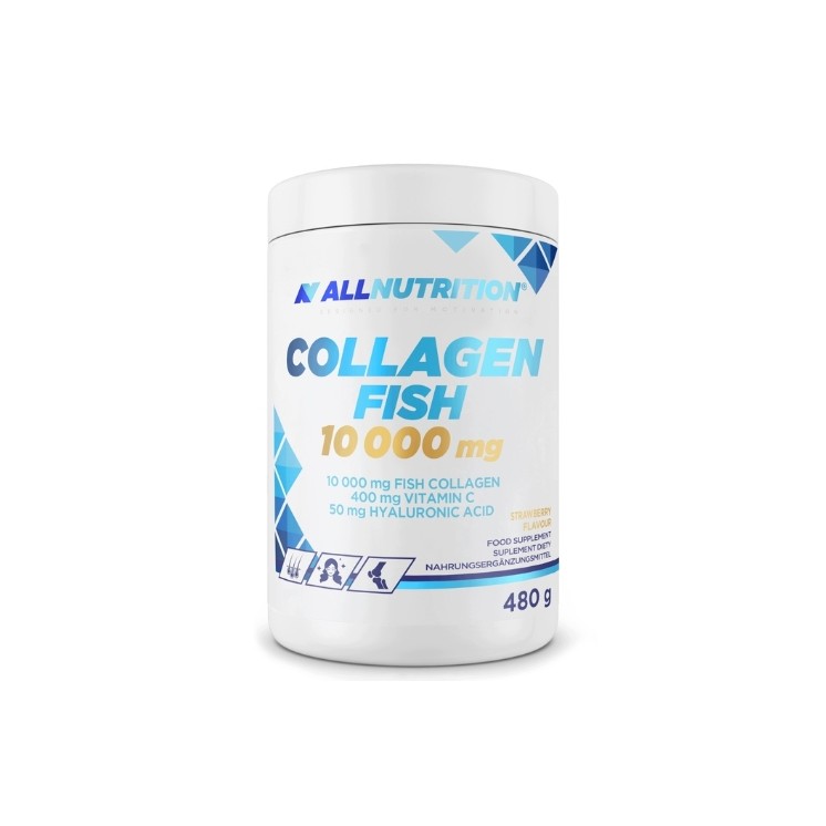 AllNutrition Collagen Vis 10000mg Aardbei 480 g