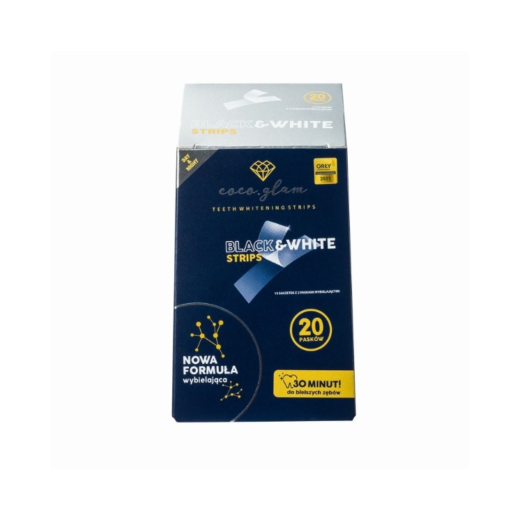 Bandes blanchissantes pour dents Coco Glam Black et White (20 unités)