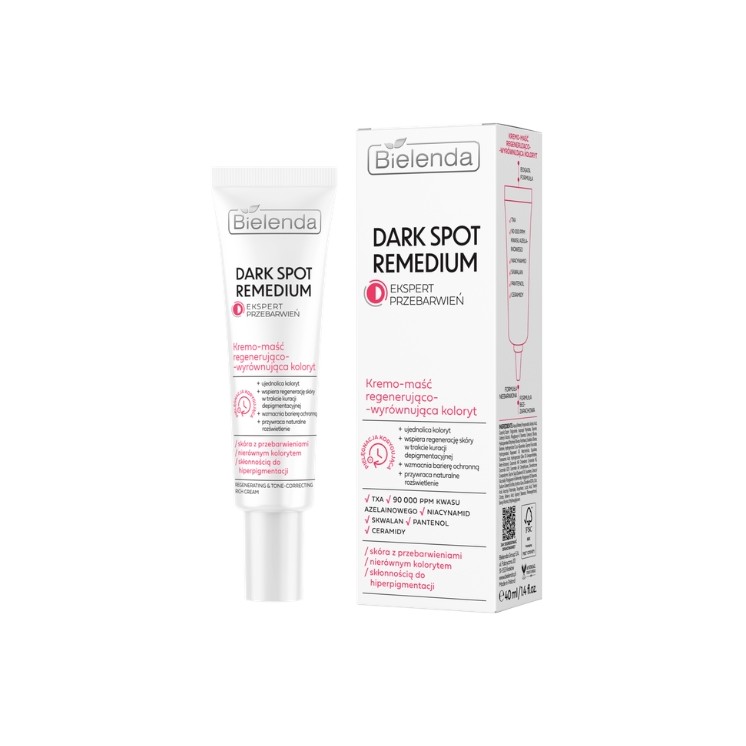 Bielenda Dark Spot Remedium Crème-pommade régénérante et unifiante pour le teint 40 ml
