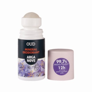 Déodorant Roll-on minéral Arganove à l'alun et au oud 50 ml