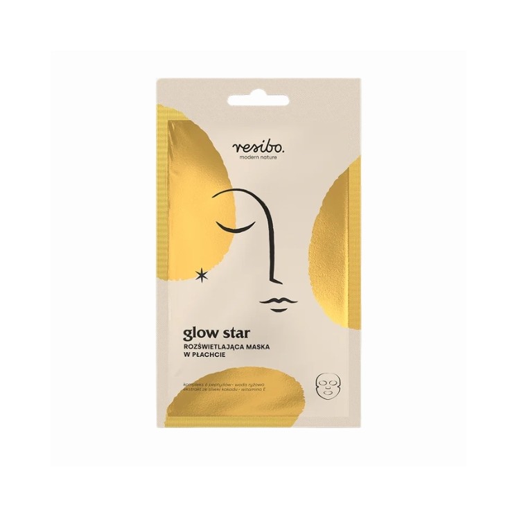 Masque en tissu illuminateur Resibo Glow Star (1 pièce)