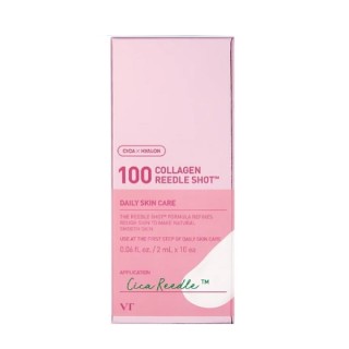VT Cosmetics 100 Collagen Reedle Shot, coffret de 10 ampoules lissantes pour le visage de 2 ml