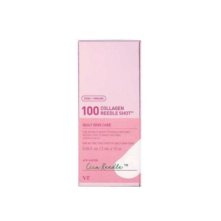 VT Cosmetics 100 Collagen Reedle Shot Set van 10 gladmakende gezichtsampullen van 2 ml