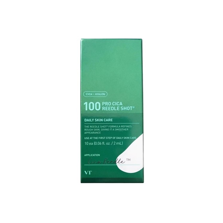 VT Cosmetics Pro Cica Reedle Shot 100 Stick Ampoules Lissantes Visage, Coffret de 10 x 2 ml